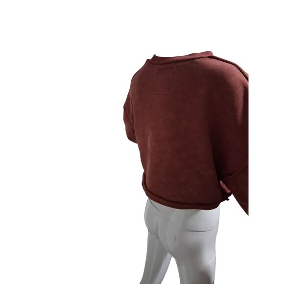 Alphalete Women's size S Chunky Terry Oversized Crop Grunge Pullover Sweatshirt - Picture 9 of 16